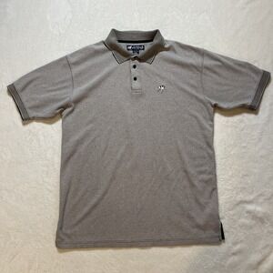 Big‎ Dogs Polo Shirt Mens Large Short Sleeve Collared Gray Embroidered Cotton